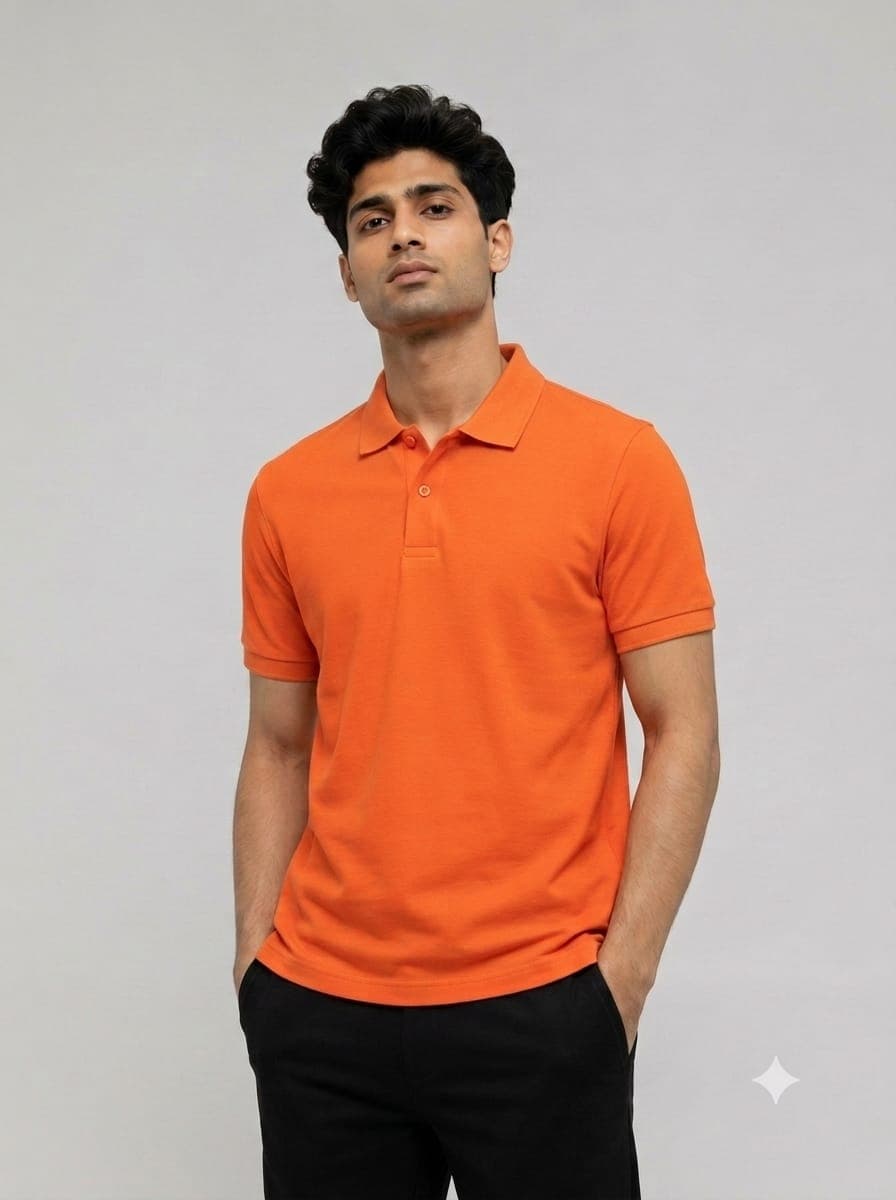 Premium Cotton 240 GSM Polo Neck T-Shirt - Custom Apparel Manufacturing Cut N Stitch
