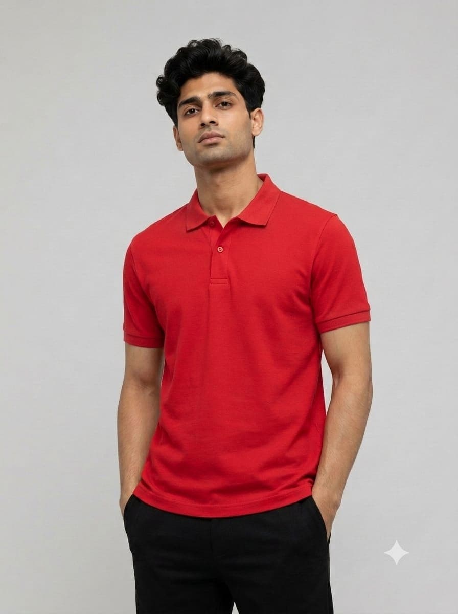 Premium Cotton 240 GSM Polo Neck T-Shirt
