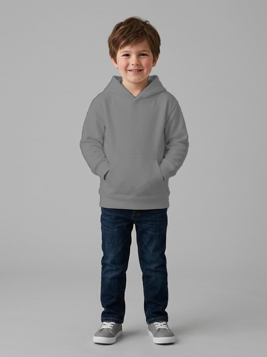 Kids PolyCotton Fleece 340 GSM Hoodie without zip - Custom Apparel Manufacturing Cut N Stitch