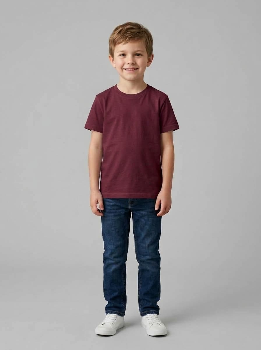Kids Polyester 110 GSM Round Neck T-Shirt - Custom Apparel Manufacturing Cut N Stitch