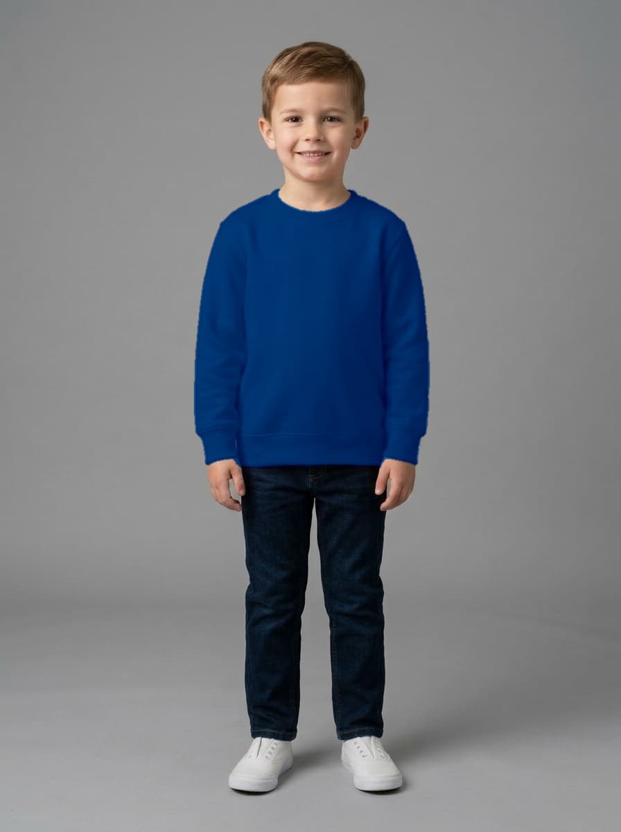 Kids Cotton Fleece 300 GSM Sweatshirt - Custom Apparel Manufacturing Cut N Stitch