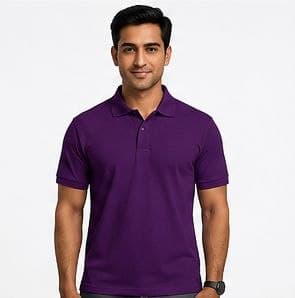 Dot Knit 180 GSM Polo Neck T-Shirt